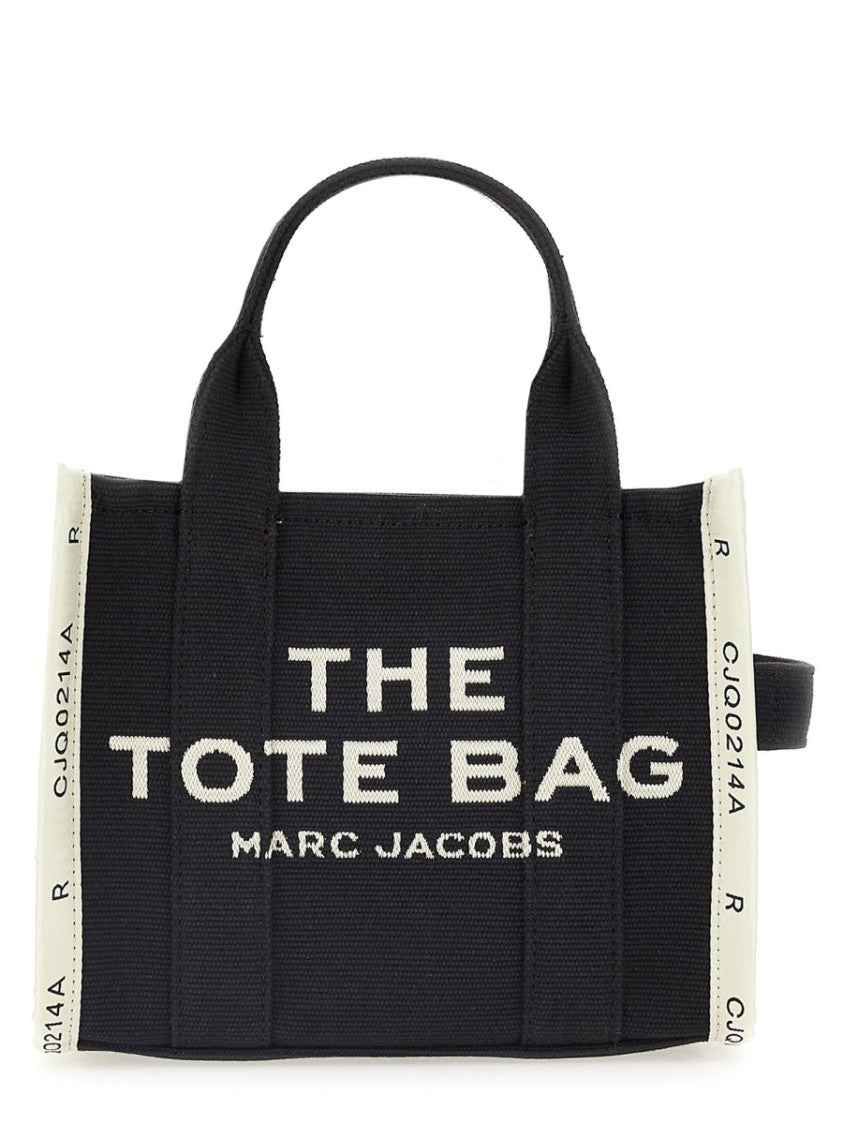 Marc Jacobs Black Cotton Blend Small Logo Tote Bag