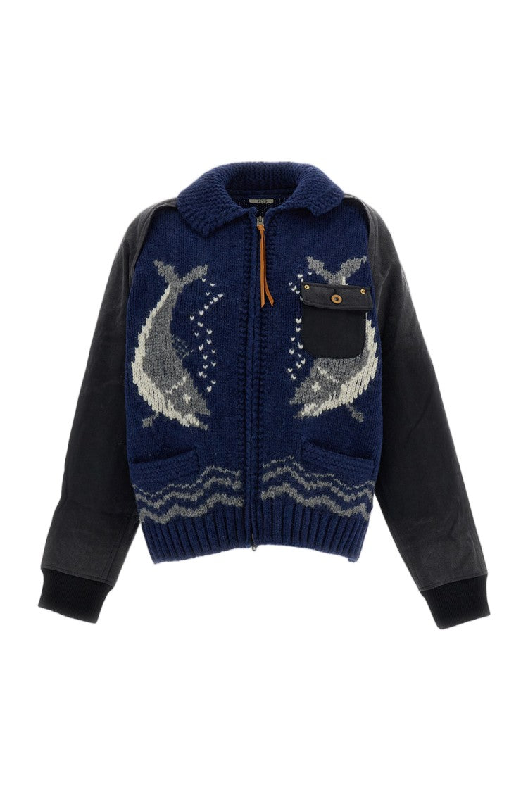 Khoki Patchwork Design Wool And Cotton Jacket