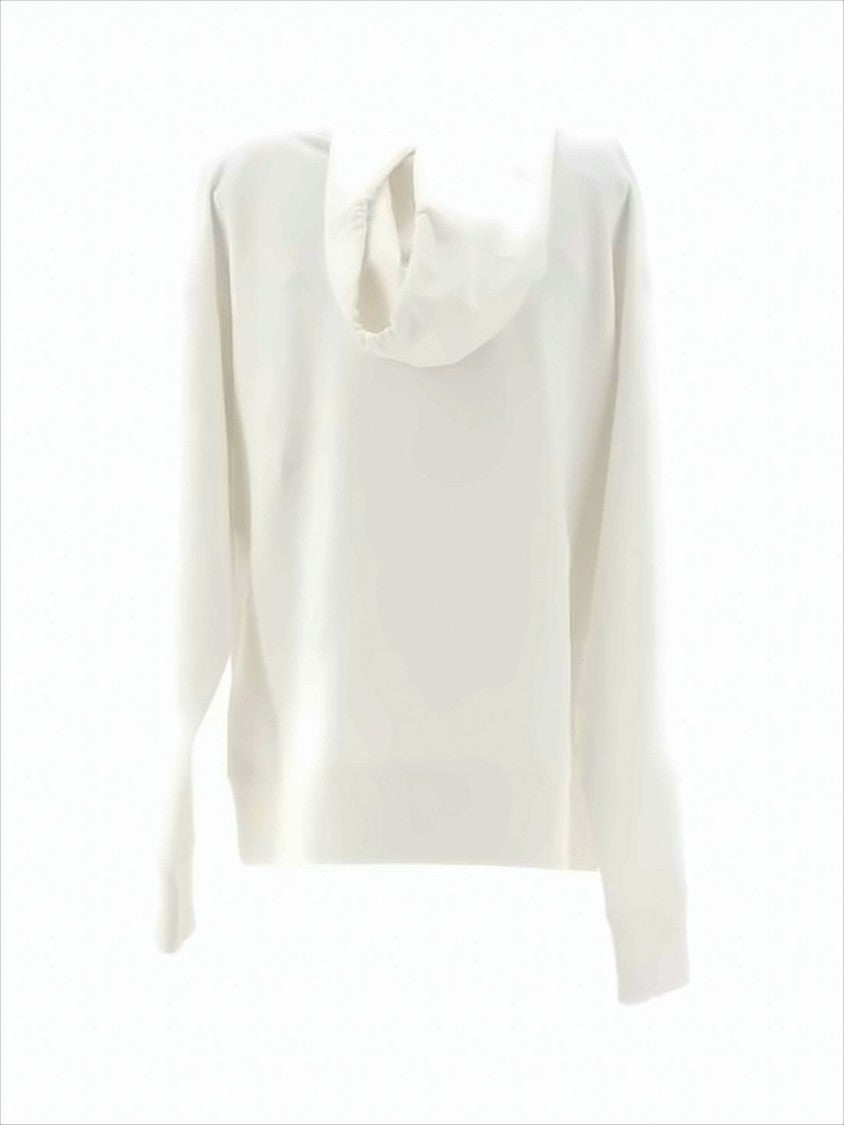 Moncler Classic White Hoodie With Drawstring Hood