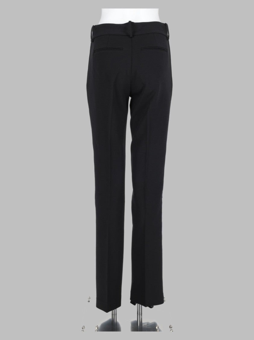 Michael Michael Kors Black Mid-Rise Tailored Polyester Straight-Leg Pants