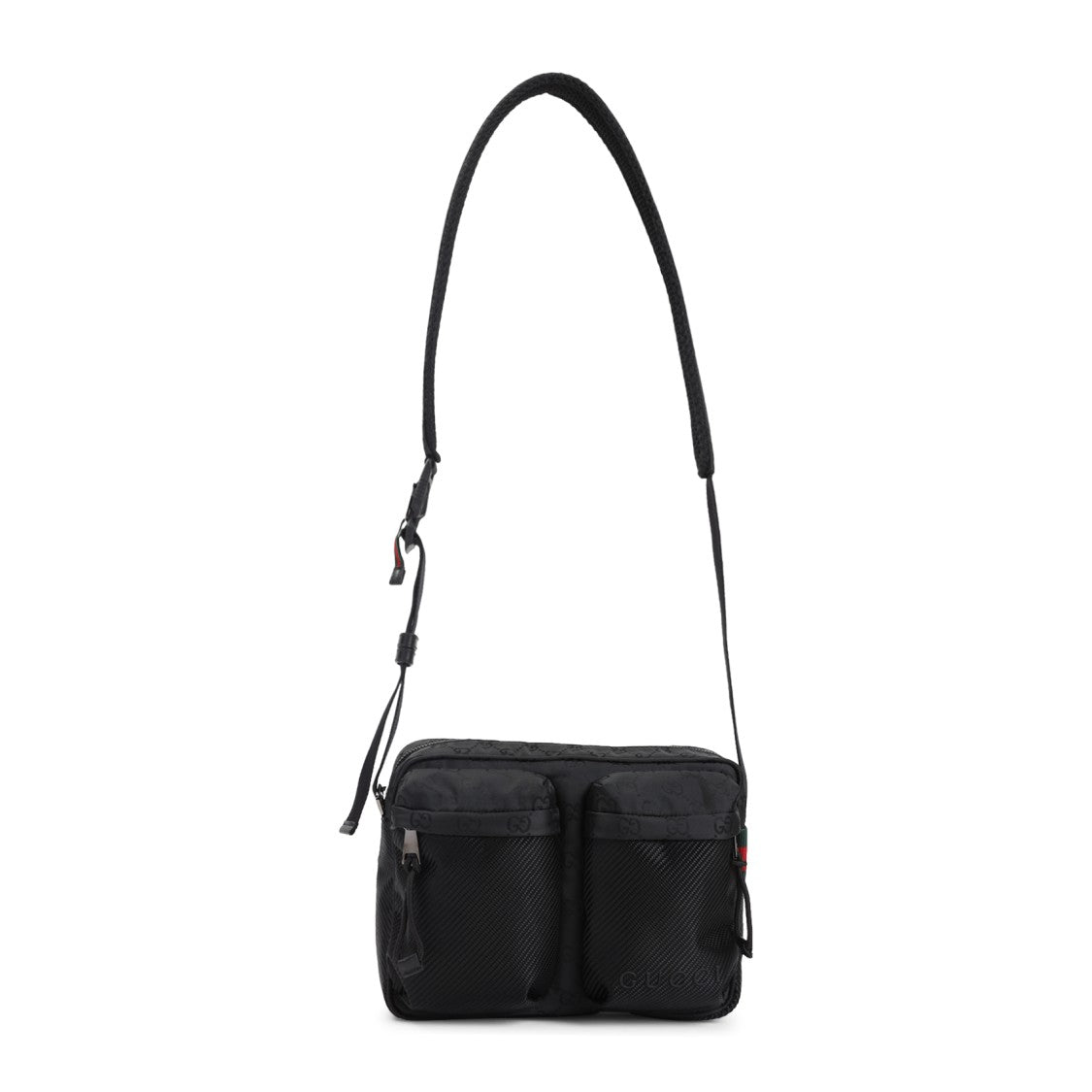 Gucci Rectangular Black Shoulder Bag With Textured Detailing