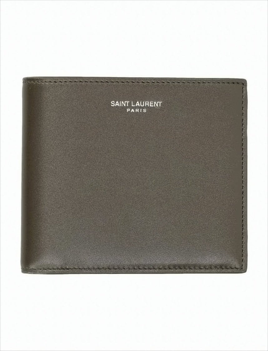 Saint Laurent Smooth Calf Leather Bifold Wallet With Subtle Logo