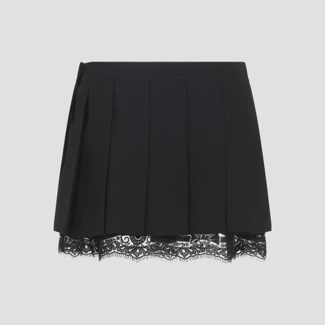 Acne Studios Mini Skirt With Structured Pleats And Lace Trim