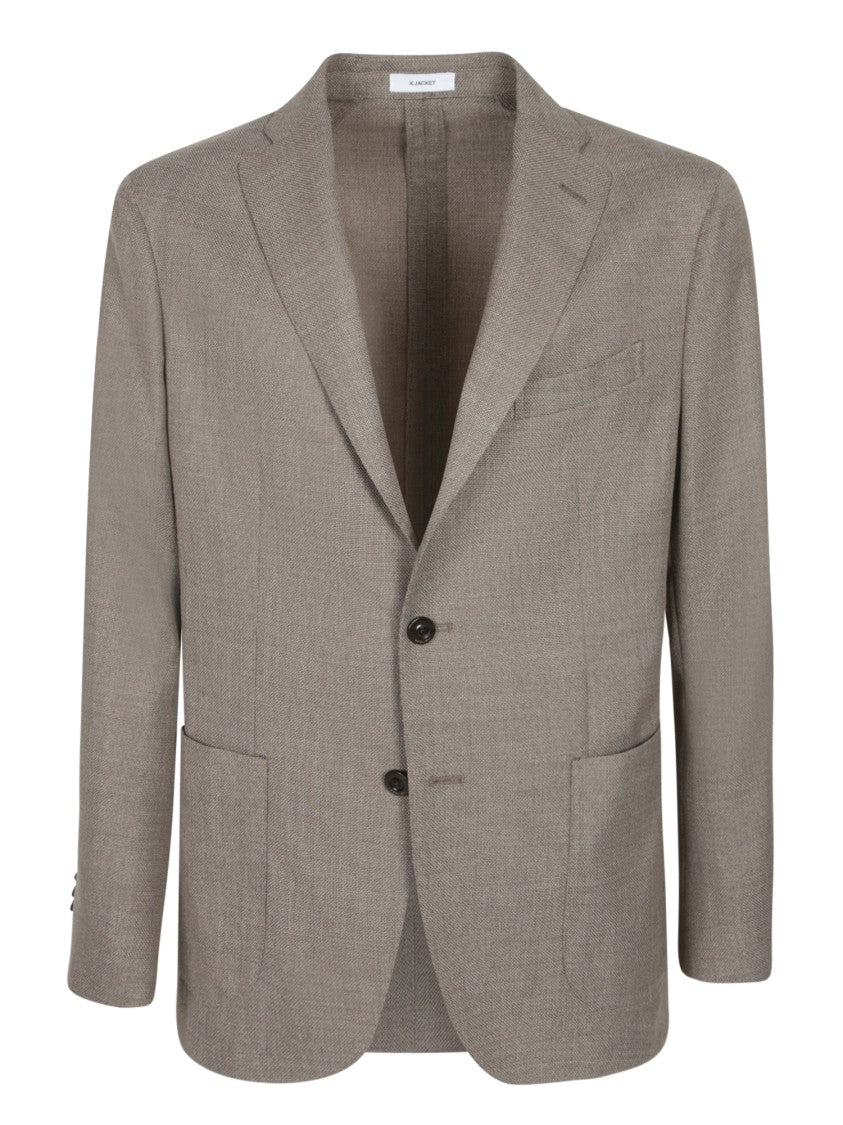 Boglioli Tailored Beige Blazer With Classic Notch Lapel And Subtle Texture