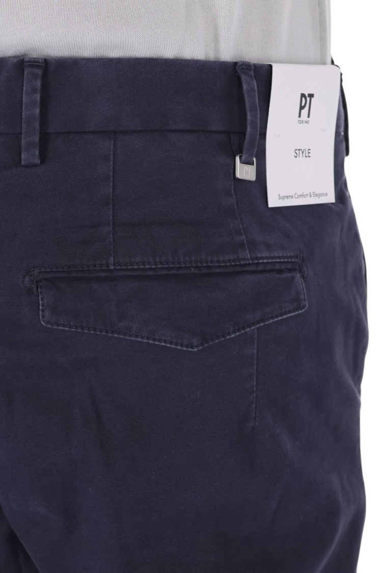 Pt Torino Master Fit Faded Cotton Trousers
