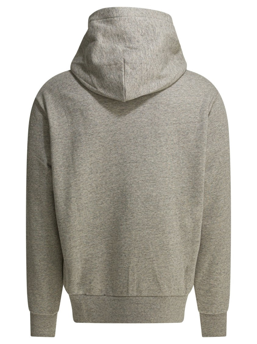 Polo Ralph Lauren Heathered Grey Cotton Sweatshirt With Collegiate Lettering