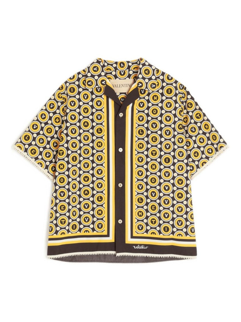 Valentino Garavani Bold Geometric Patterned Short-Sleeved Shirt