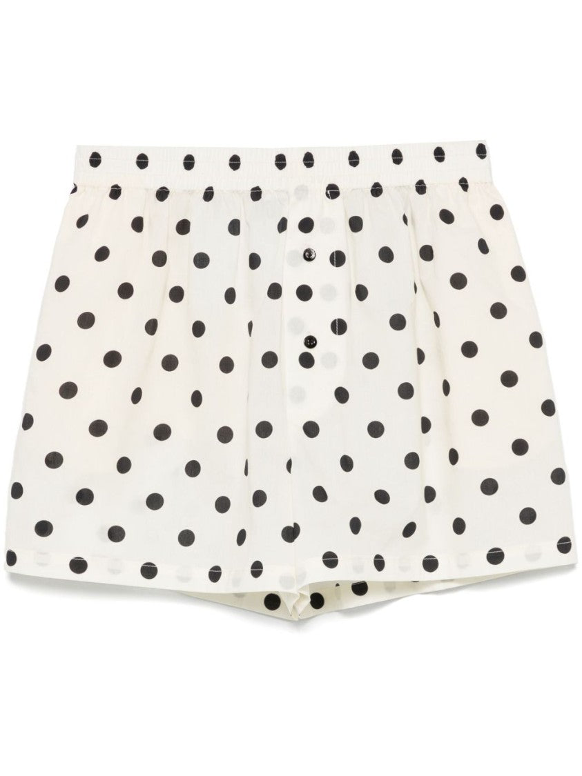 Moschino Polka Dot White Cotton Shorts