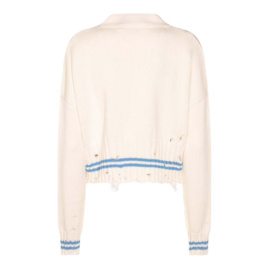 Marni Relaxed Fit Distressed Sweater With V-Neckline