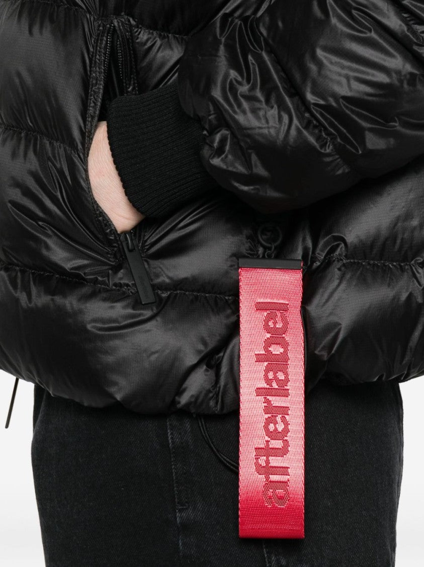 After Label Finish Black Down Jacket With Hood