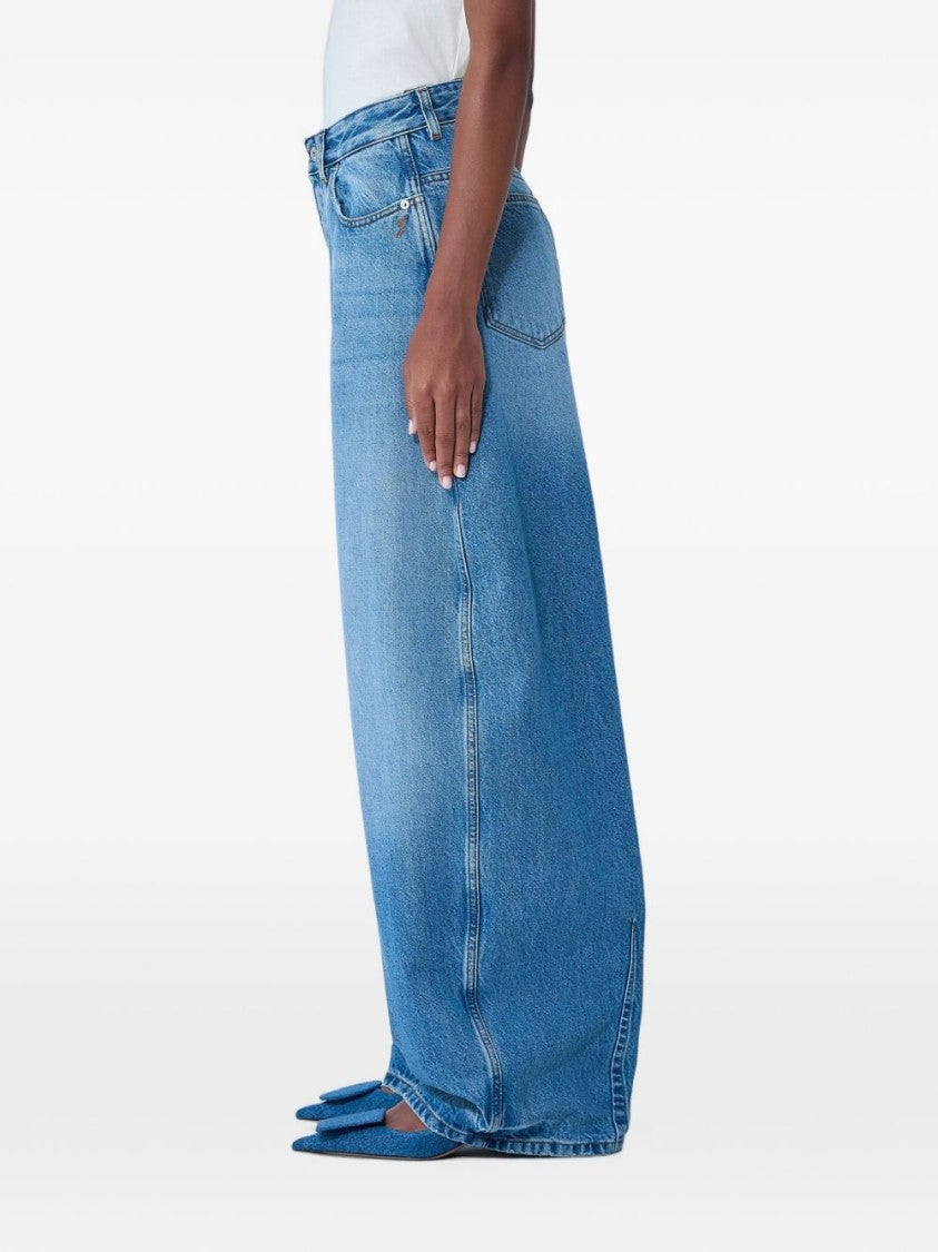 Jacquemus Light Blue Pleated Front Jeans