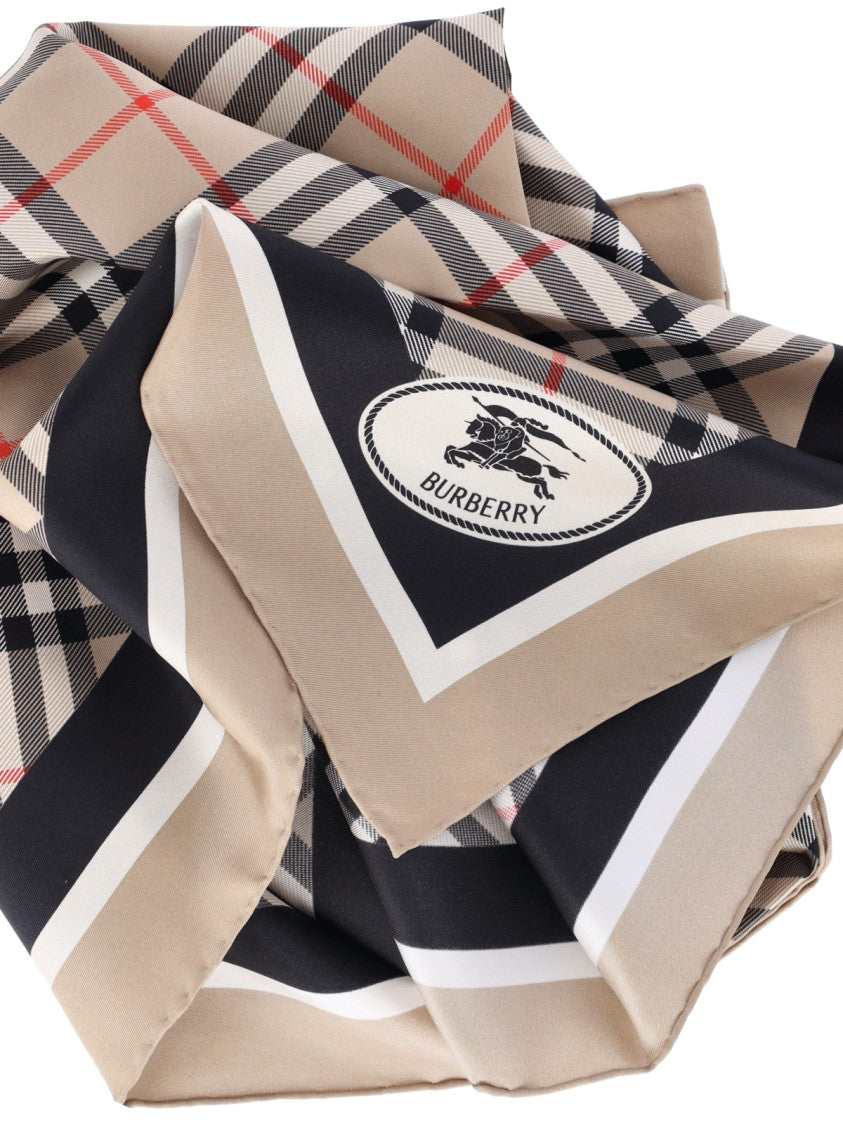 Burberry Square Plaid Scarf With Bold Border