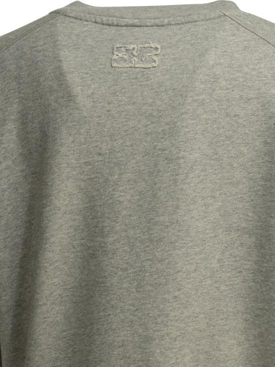 Ganni Heathered Grey Relaxed Fit Crewneck Sweatshirt