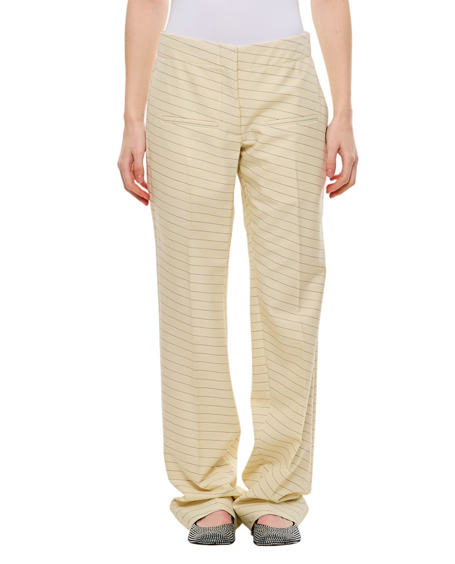 J. W. Anderson High Waist Straight Trousers With Low Welt Pockets And Pinstripe Design