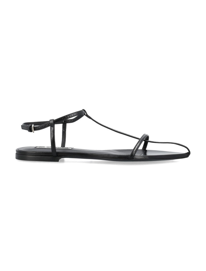 Jil Sander Black Minimalist Sandal With Delicate Straps