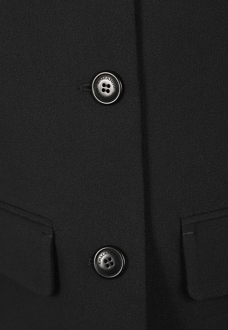 Ermanno Scervino Cropped Single-Breasted Jacket With Classic Collar And Flap Pockets