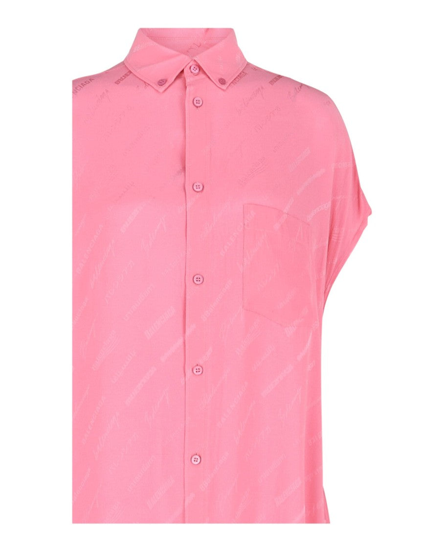 Balenciaga Allover Logo Rawcut Sleevless Dress