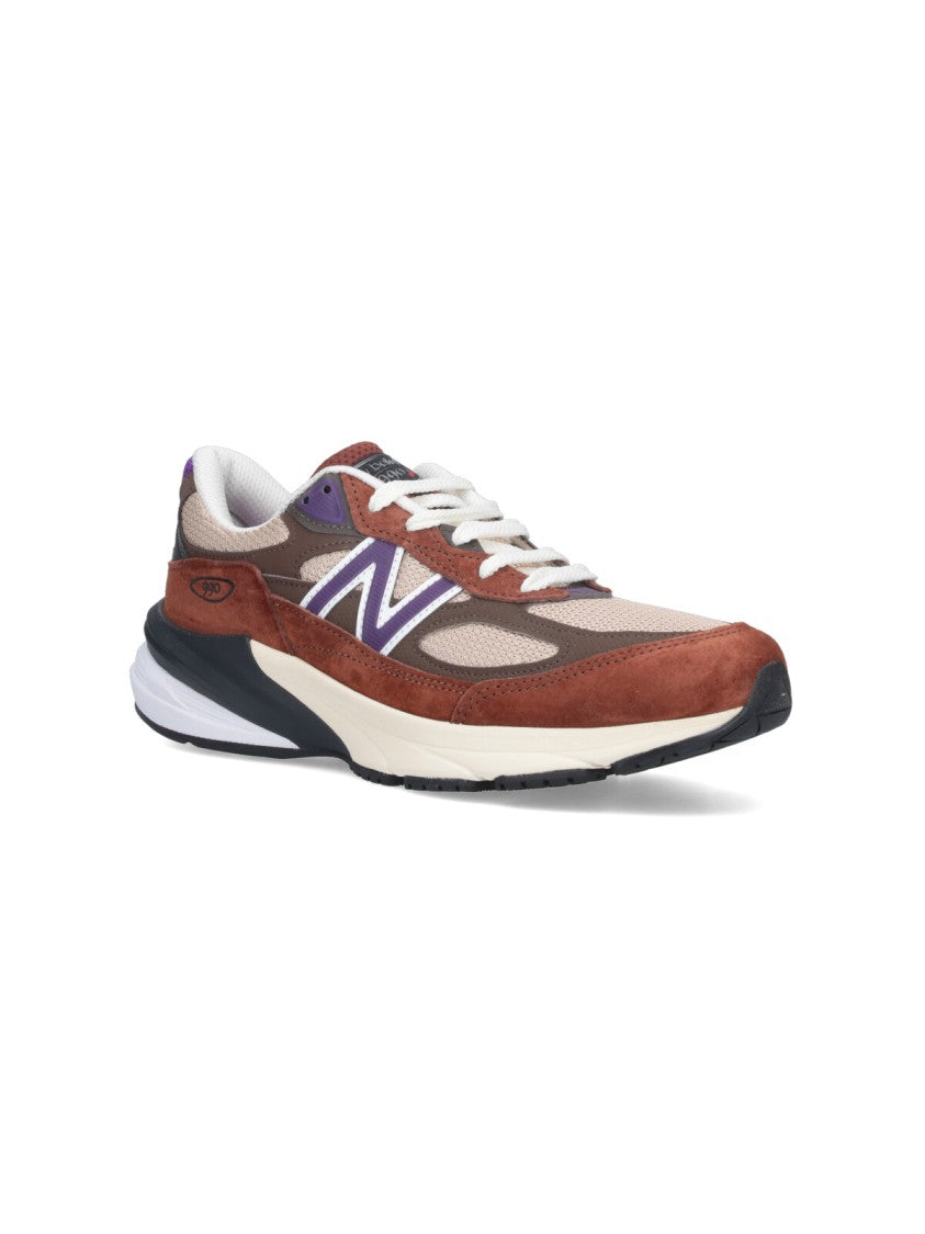 New Balance Round Toe Sneakers With Suede And Mesh Accents