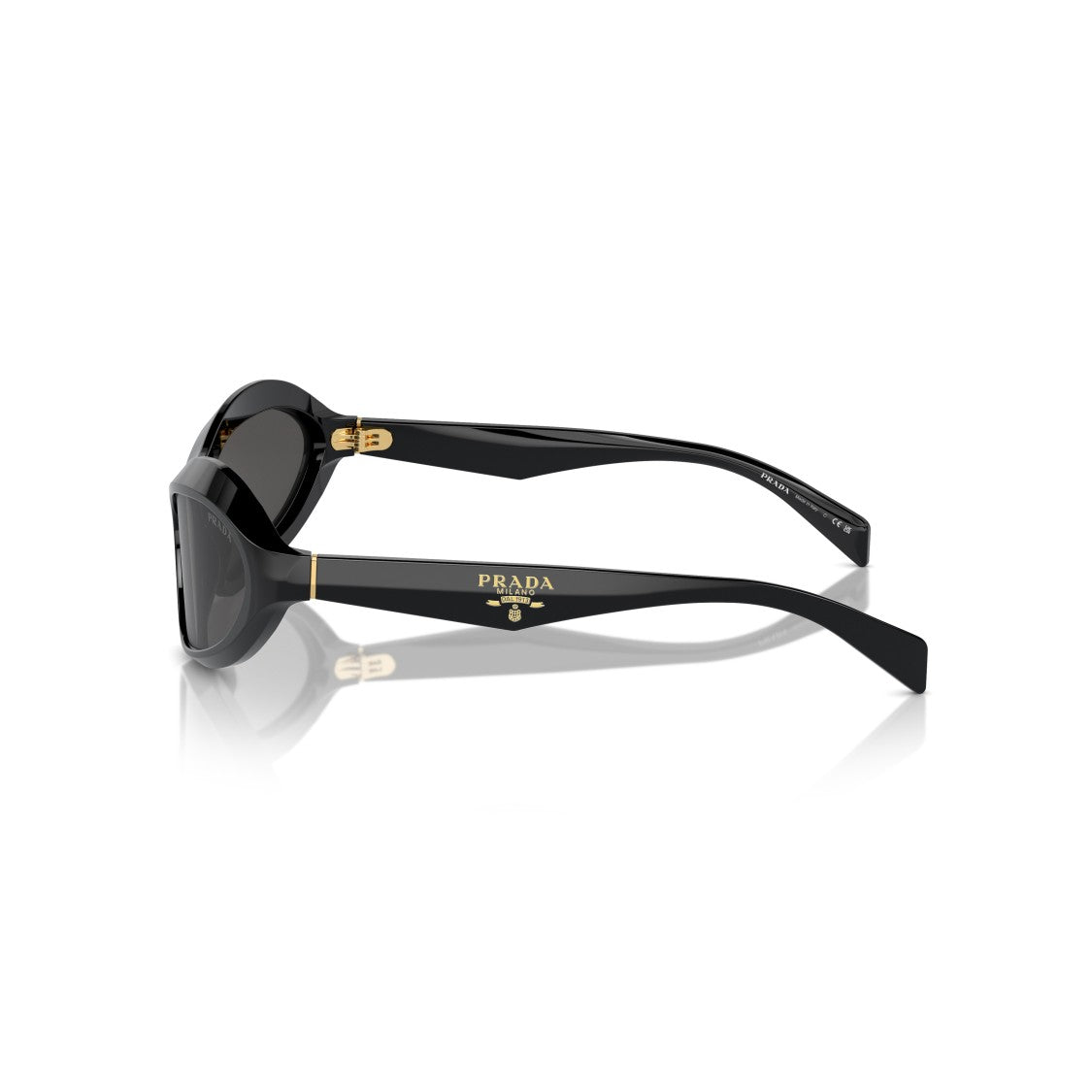 Prada 0Pr A20s Oval-Shape Black Acetate Sunglasses