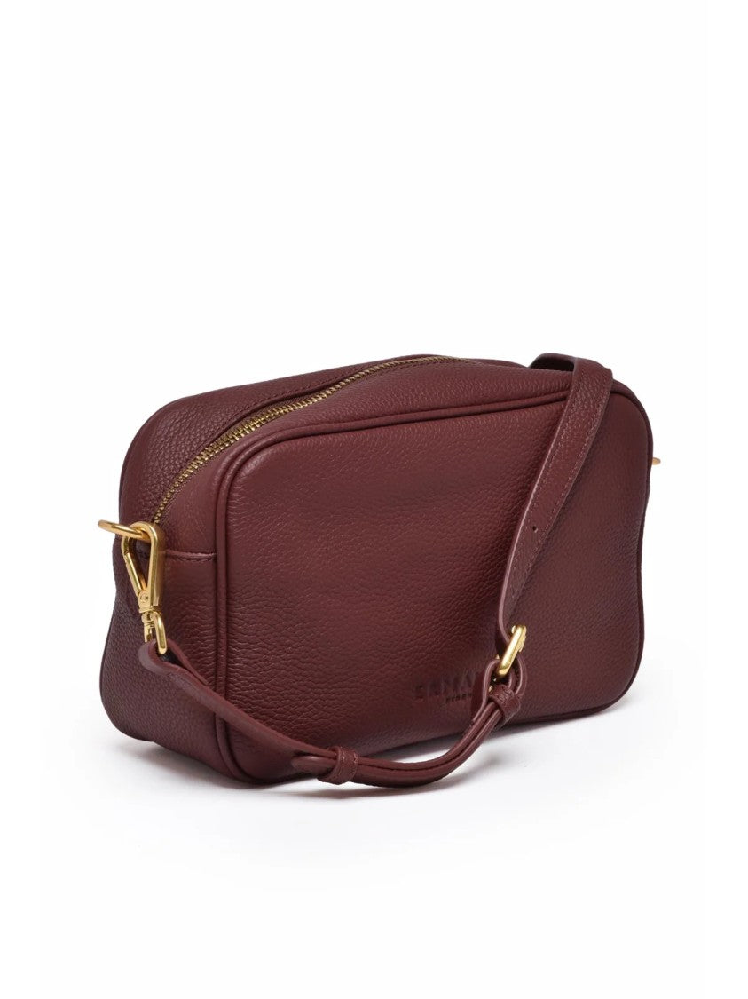 Ermanno Firenze Amelia Shoulder Bag In Textured Red Cowhide Leather