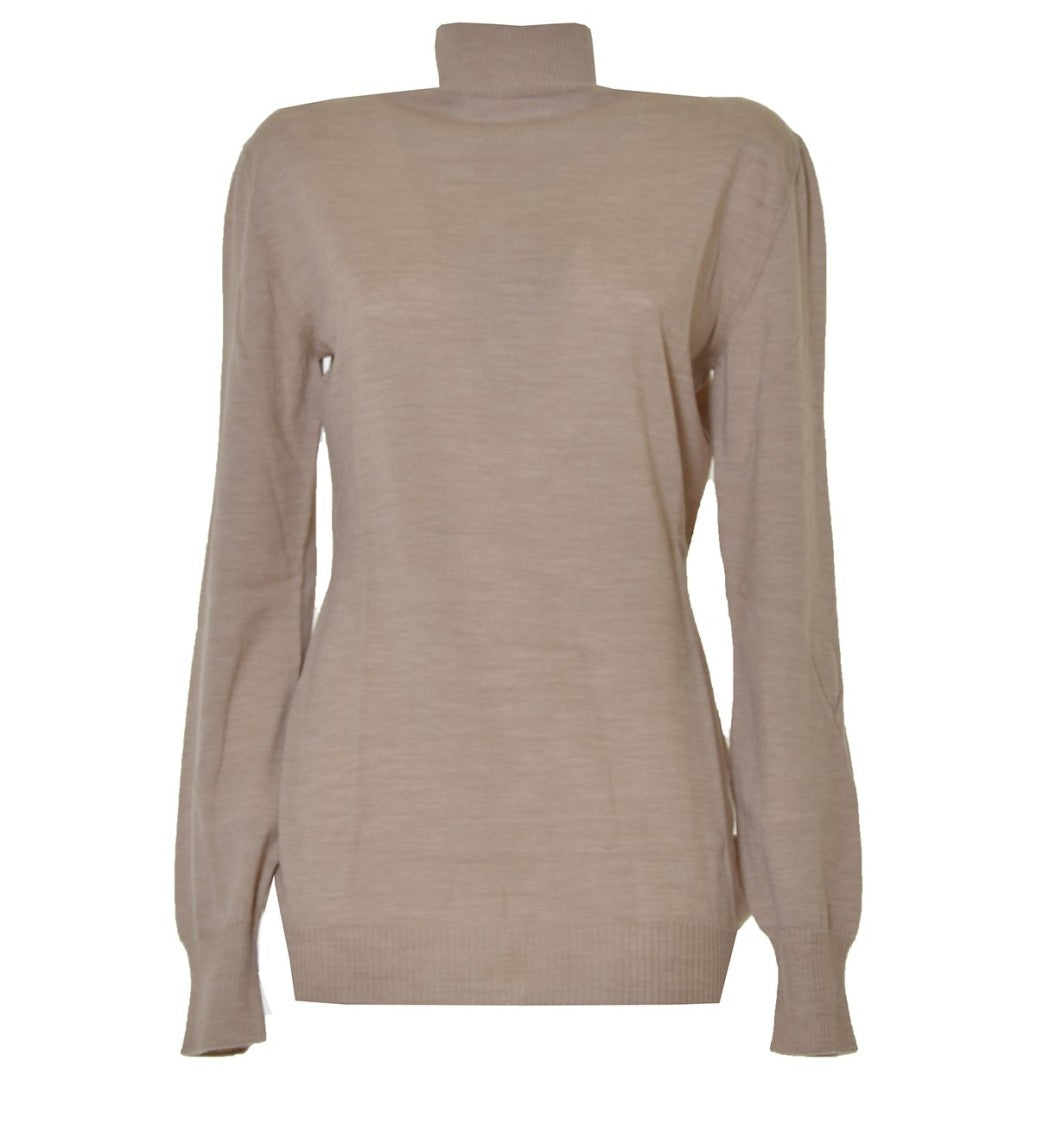 Boutique Moschino Beige Virgin Wool Turtleneck Sweater