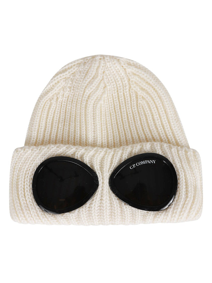 C.P. Company Ribbed Knit Hat With Iconic Lens Appliqués