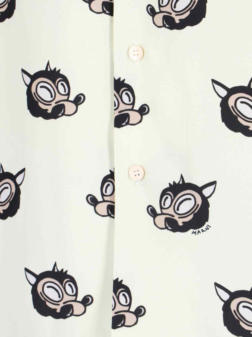 Marni Printed Camp Collar Shirt – Cream