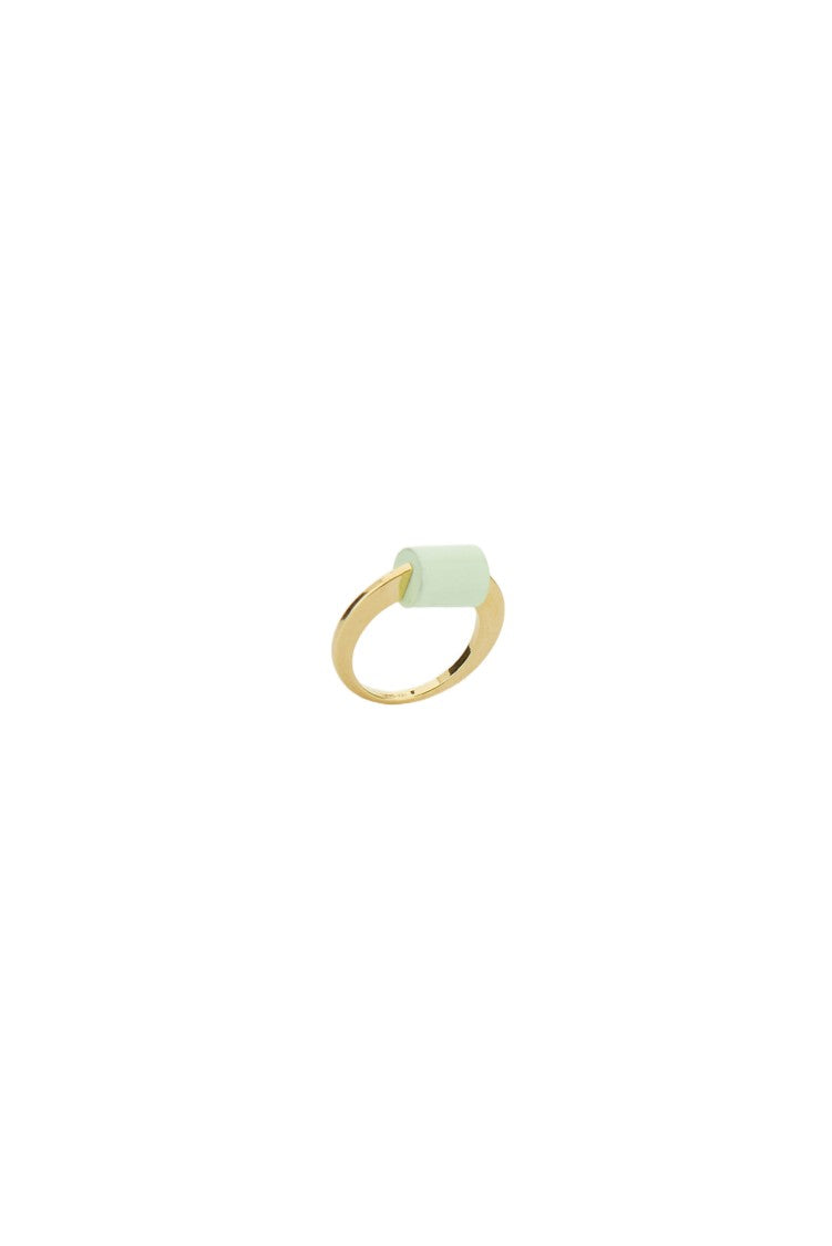Aliita Yellow Gold Deco Cilindro Ring