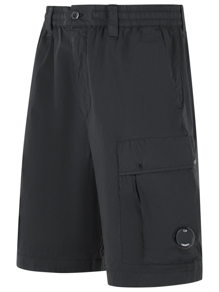 C.P. Company Black Cotton And Nylon Shorts