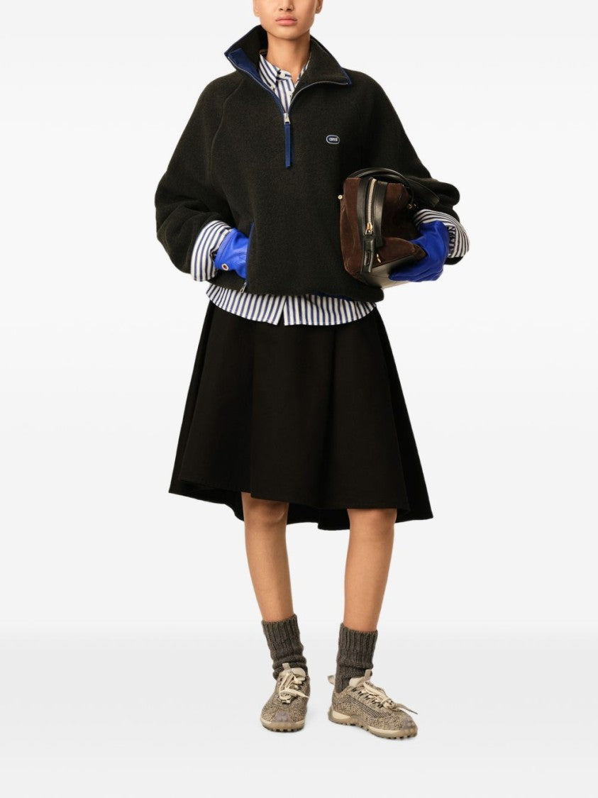 Ami Paris Relaxed-Fit Jacket With High Collar And Vibrant Accents