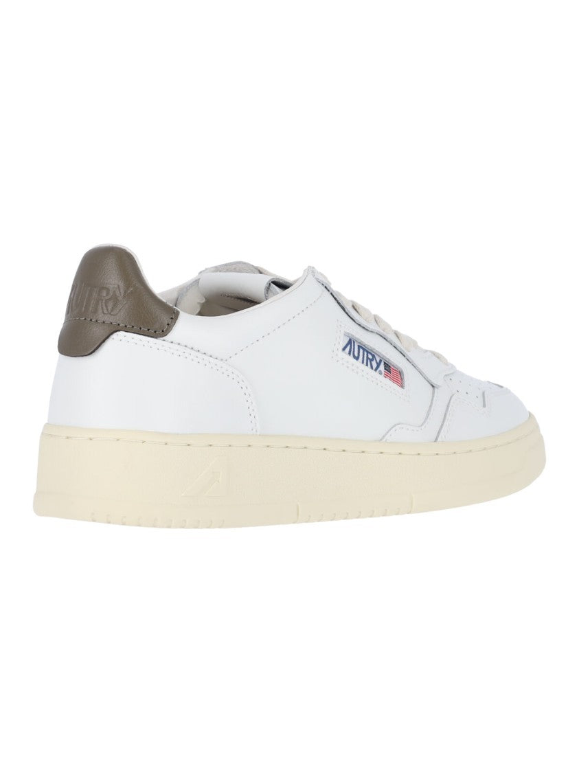 Autry White Low-Top Perforated Leather Sneakers