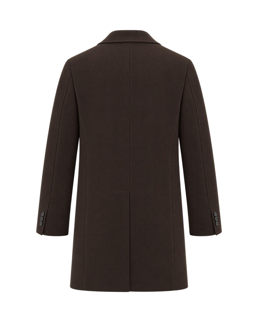 Breras Milano Dark Brown Wool-Blend Coat
