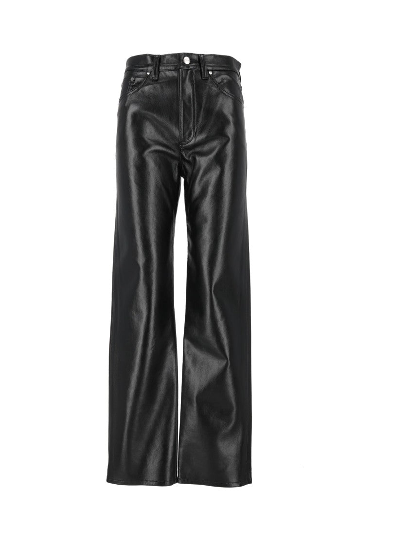 Agolde High-Rise Vintage-Inspired Black Recycled Leather Pants