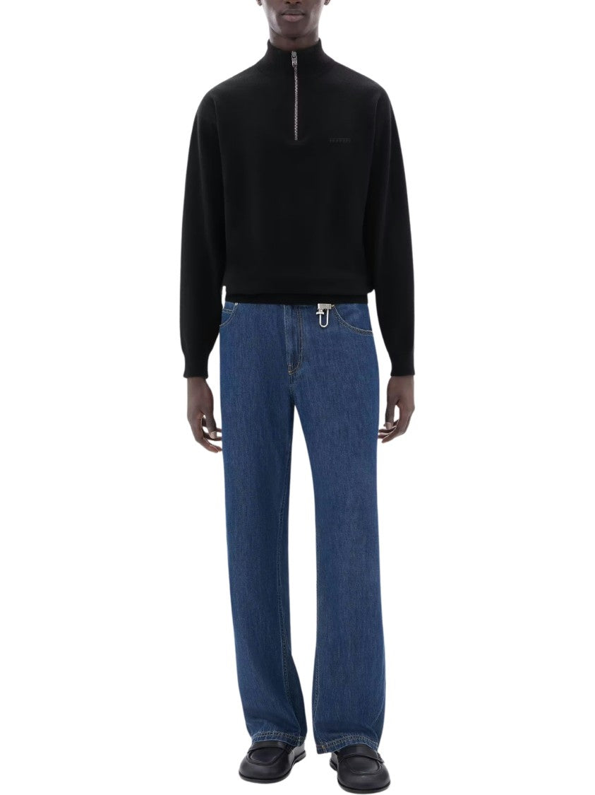 Ferrari Subtle Branding Wool Cashmere Zip-Up Turtleneck
