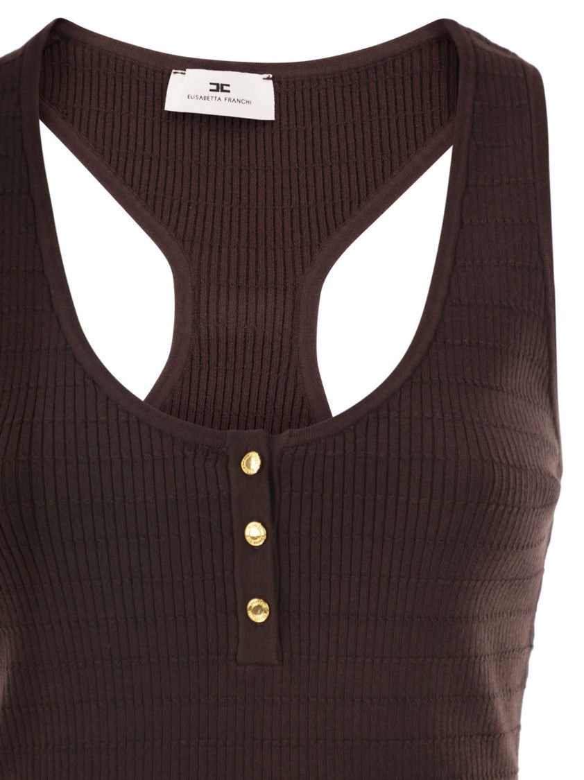 Elisabetta Franchi Micro-Cable Knit Top