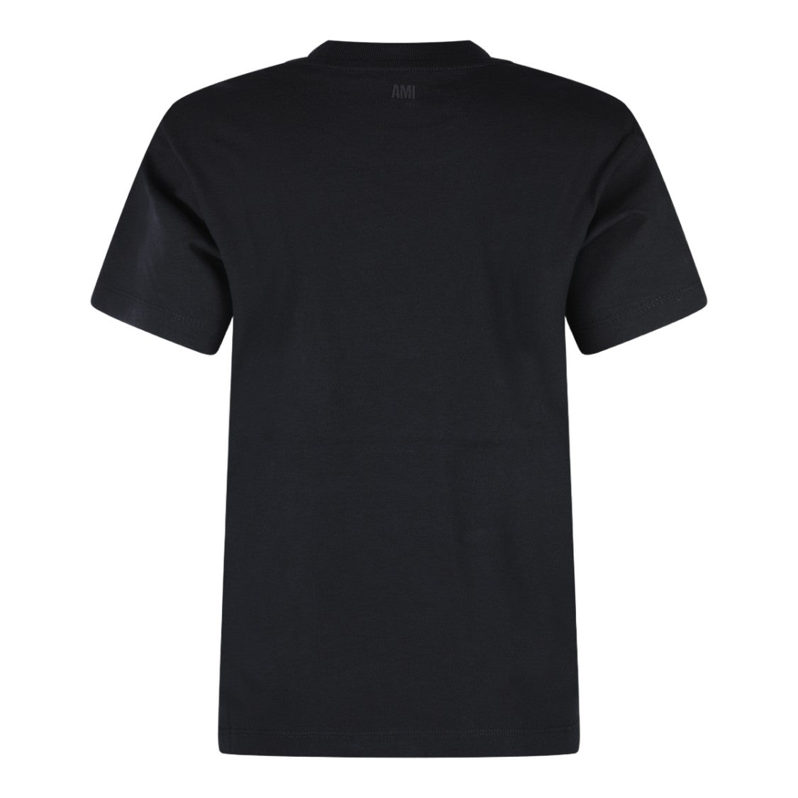 Ami Paris Short-Sleeve Black T-Shirt With Embroidered Heart Detail
