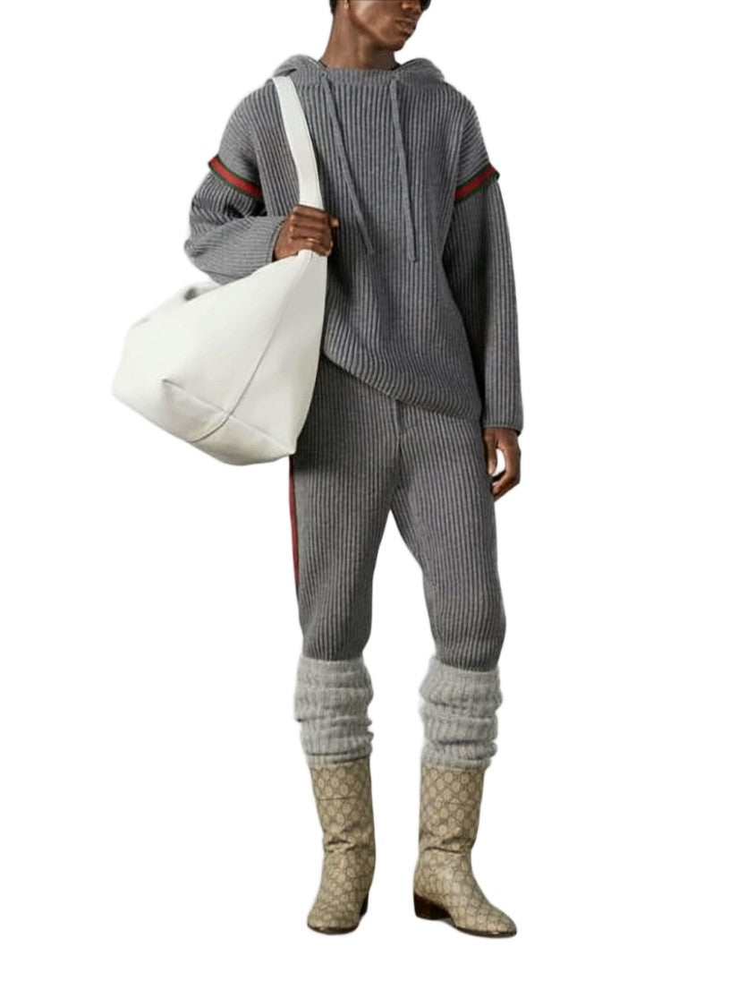 Gucci Ribbed Knit Sweater With Hood