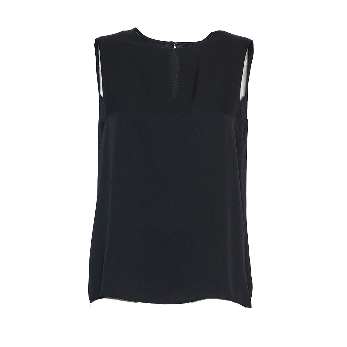 Theory Silk Georgette Shell With Back Drop Opening