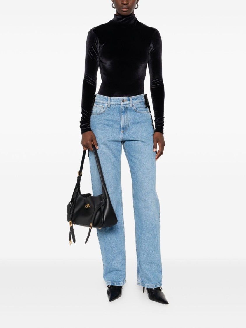 Mugler Blue Lace Up Side Denim Jeans