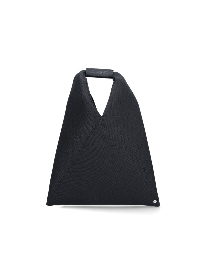 Mm6 By Maison Margiela Black Polyester Mesh Tote Bag With Leather Trims