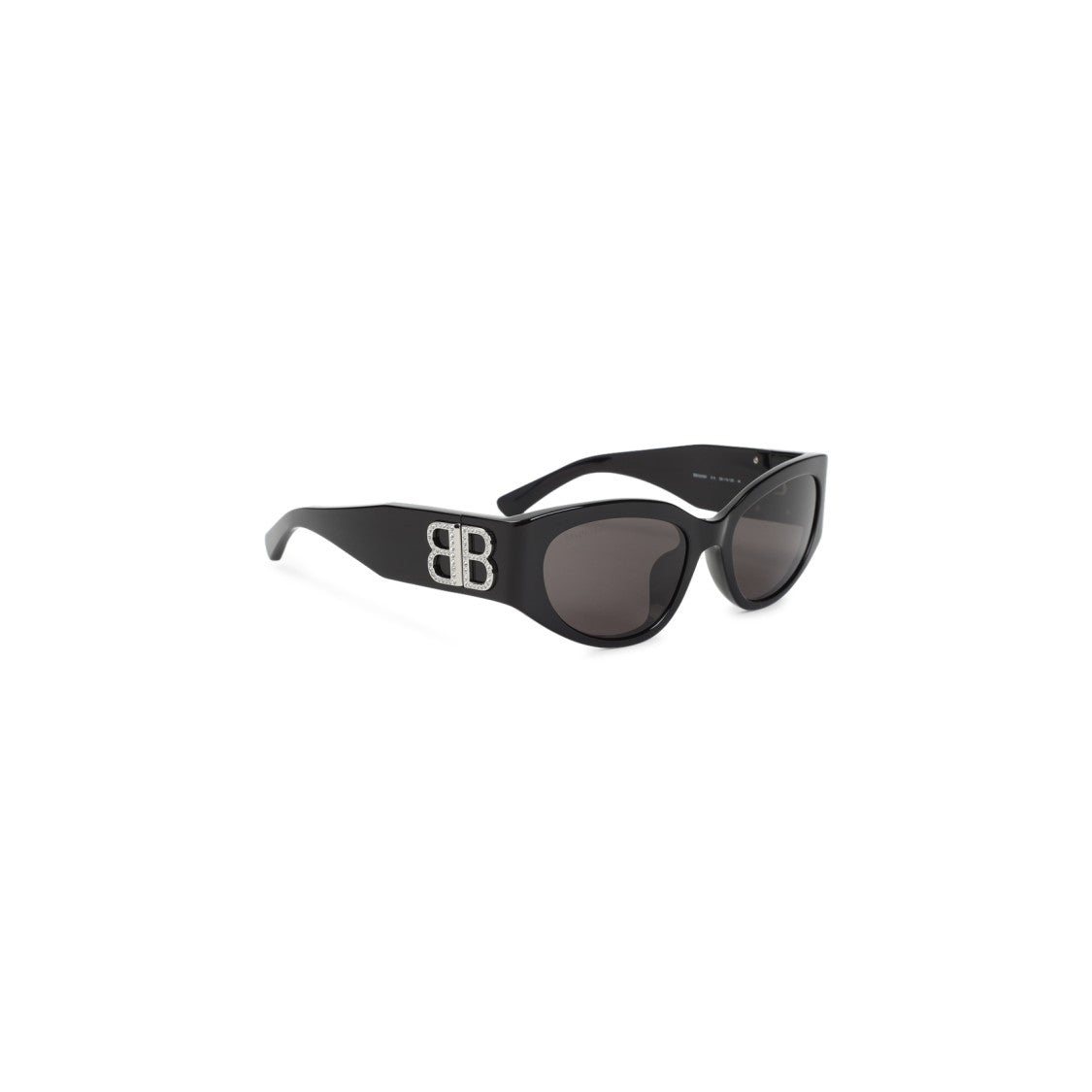 Balenciaga Oversized Black Acetate Sunglasses With Rhinestone Accents