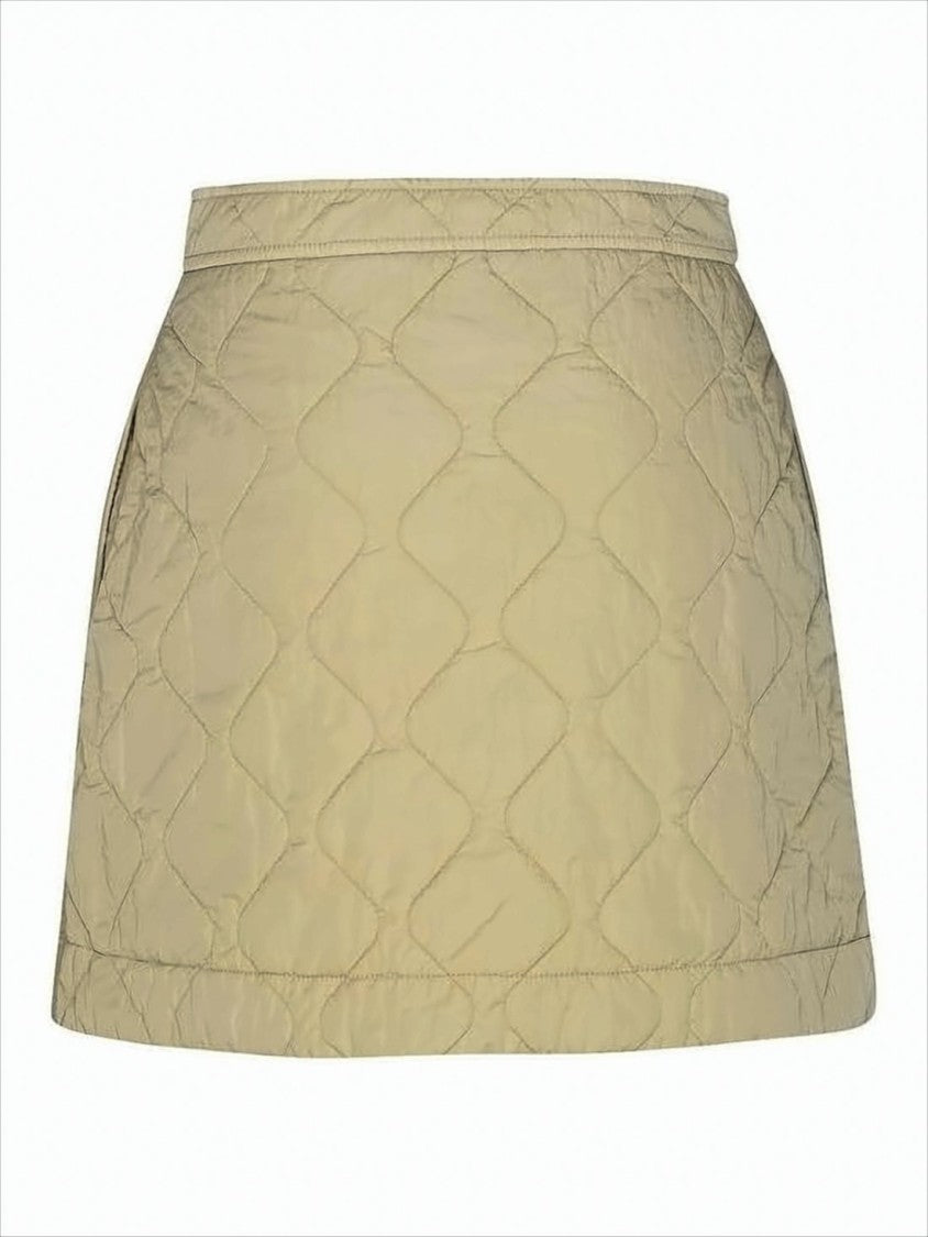 Burberry Quilted Mini Skirt With Structured Waistband
