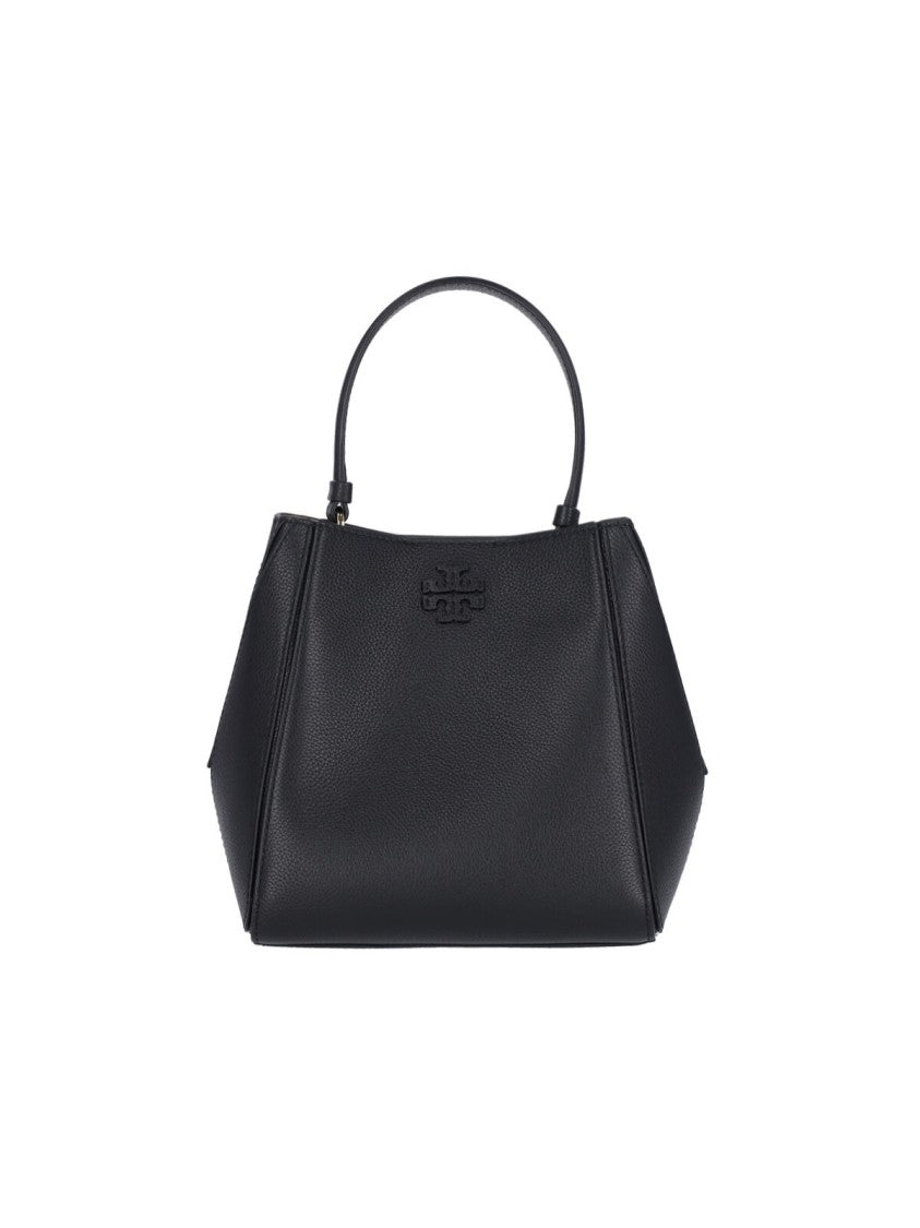 Tory Burch Structured Black Leather Mcgraw Shoulder Bag