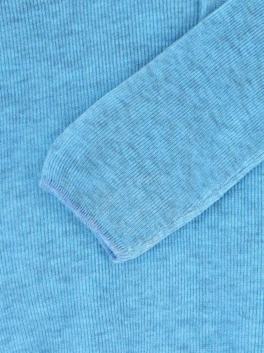 Erl Heathered Blue Long Sleeve Polo Shirt