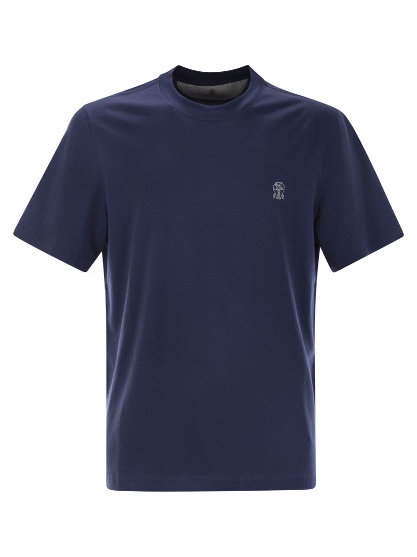 Brunello Cucinelli Crew-Neck Cotton Jersey T-Shirt With Printed Logo