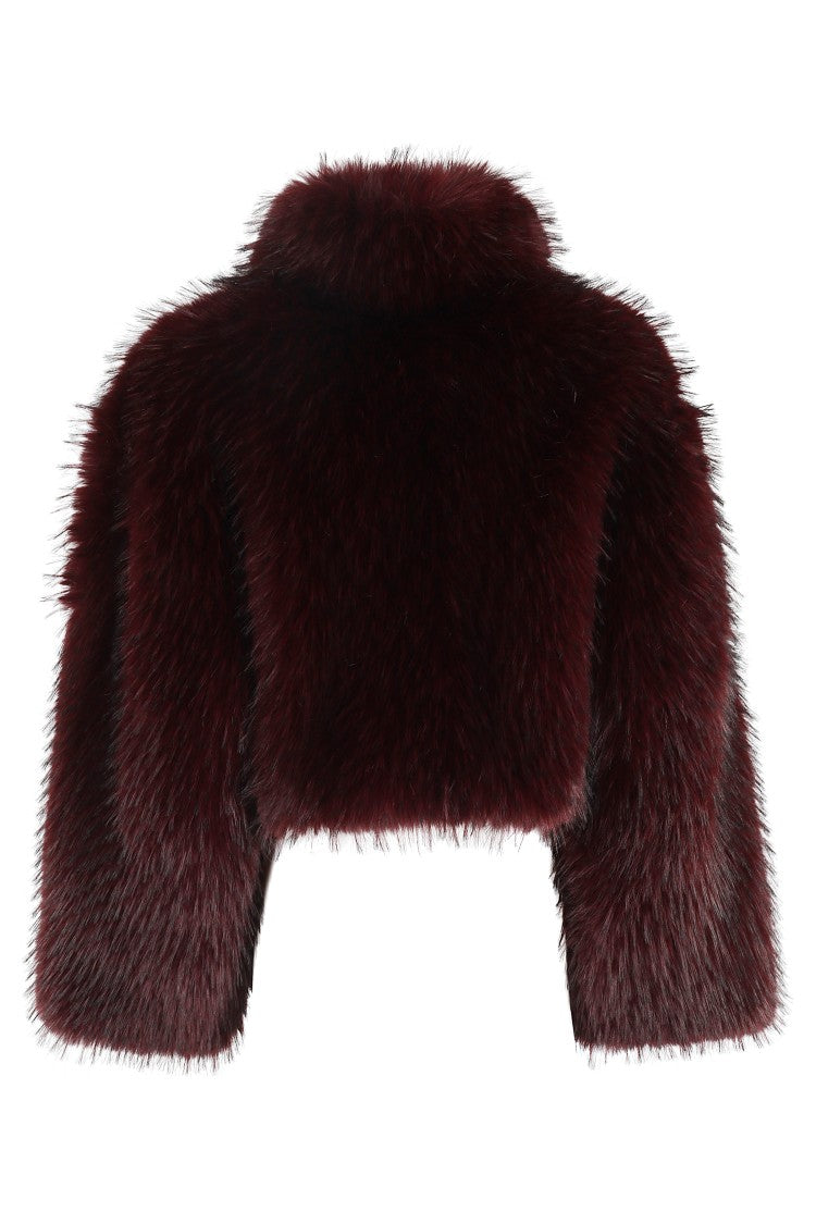 Rotate Faux Fur Crop Jacket