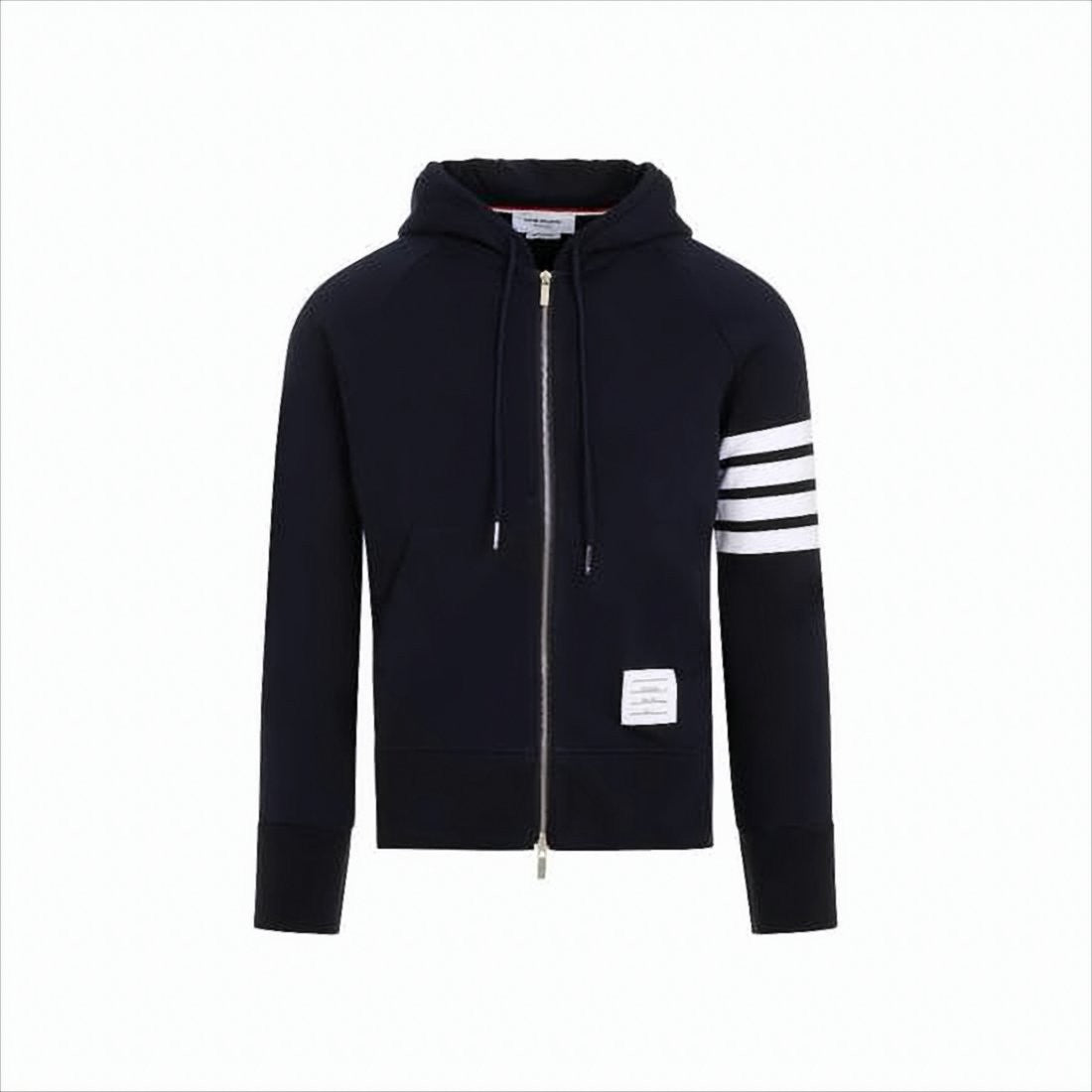 Thom Browne Hooded Sweatshirt With Zip-Up Front And Iconic Stripes
