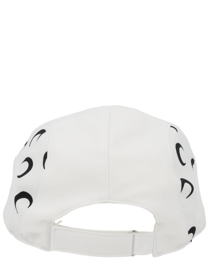 Marine Serre White Circular Logo Polyamide Crescent Moon Hat