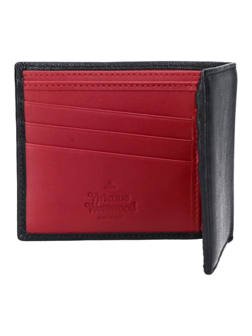 Vivienne Westwood Black Orb Logo Smooth Leather Bifold Wallet