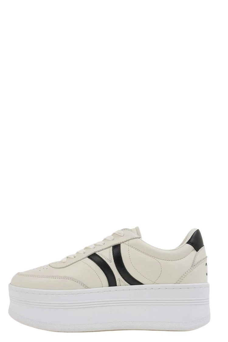 Céline White Calfskin Logo-Stripe Sneaker
